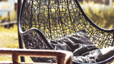 Poltrona sospesa con cuscini