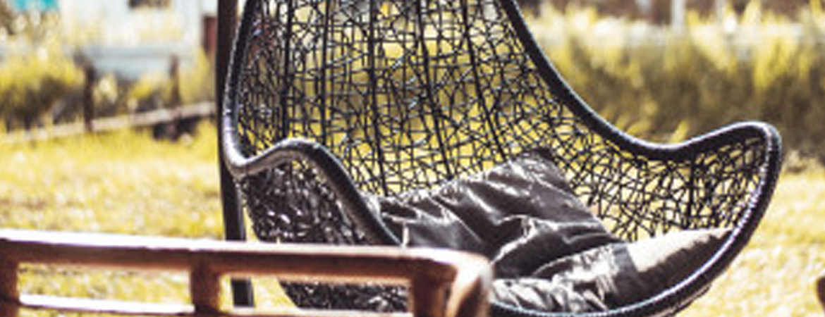 Poltrona sospesa con cuscini